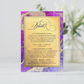 Gold Foil Wedding Informatiekaartje (Staand voorkant)