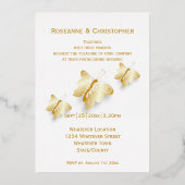 Gold Foil Wedding Invitation Butterflies Design Folie Uitnodiging (Voorkant)