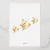 Gold Foil Wedding Invitation Butterflies Design Folie Uitnodiging (Achterkant)