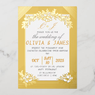 Gold Foil Wedding Invitation Premium Foil Folie Uitnodiging