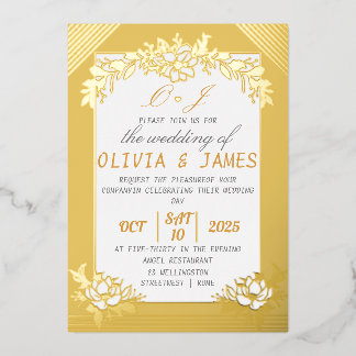 Gold Foil Wedding Invitation Premium Foil Folie Uitnodiging