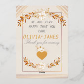 Gold Foil Wedding Invitation Premium Foil Folie Uitnodiging (Achterkant)