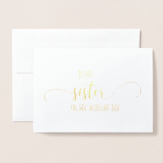 Gold Foil Wedding Kaart voor mijn zus Kaart (Voorkant met envelop)