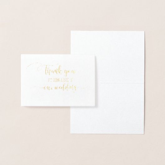 Gold Foil Wedding Officier Dank je wel kaart (Display)