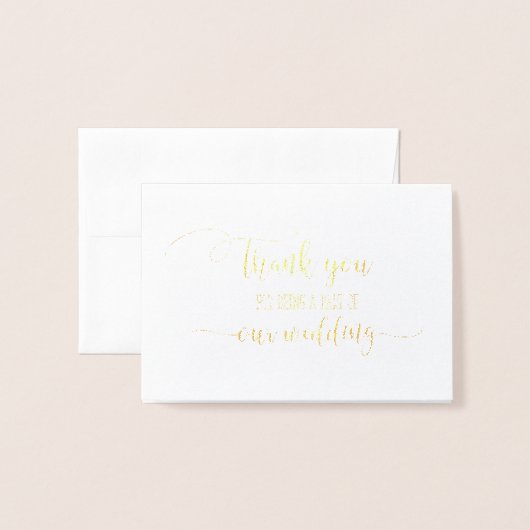 Gold Foil Wedding Officier Dank je wel kaart (Voorkant met envelop)