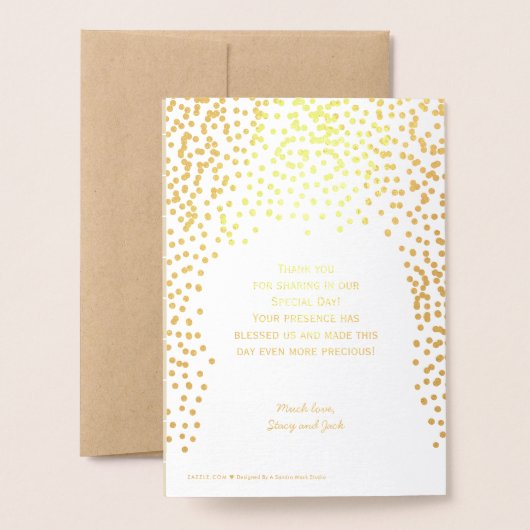 Gold Foil WEDDING PROGRAMMA Confetti Typografie (Met envelop)