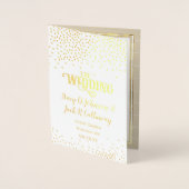Gold Foil WEDDING PROGRAMMA Confetti Typografie (Voorkant)