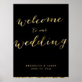 Gold Foil Wedding Reception Sign Poster 18x24 (Voorkant)