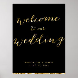 Gold Foil Wedding Reception Sign Poster 18x24