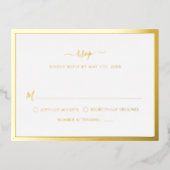 Gold Foil Wedding RSVP-kaart Folie Uitnodiging Briefkaart (Voorkant)