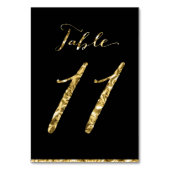Gold Foil Wedding Table Numbers Black No. 11 Kaart (Voorkant)