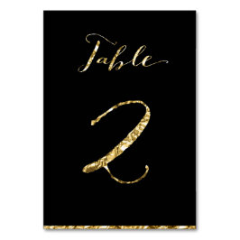 Gold Foil Wedding Table Numbers Black No. 2 Kaart