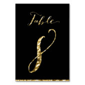 Gold Foil Wedding Table Numbers Black No. 8 Kaart (Achterkant)