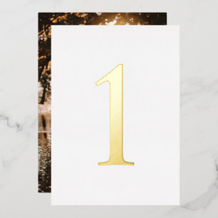 Gold Foil Wedding Table Numbers Foto Backer Folie Uitnodiging