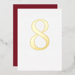 Gold Foil Wedstrijd-tabelnummer Aangepaste kleur Folie Uitnodiging<br><div class="desc">Echte goudfolie; kies uit de folie goud,  zilver of roos goud. Kies een kleur of voeg uw eigen patroon aan de voor en de rug toe.</div>