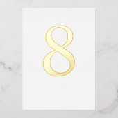 Gold Foil Wedstrijd-tabelnummer Aangepaste kleur Folie Uitnodiging (Voorkant)