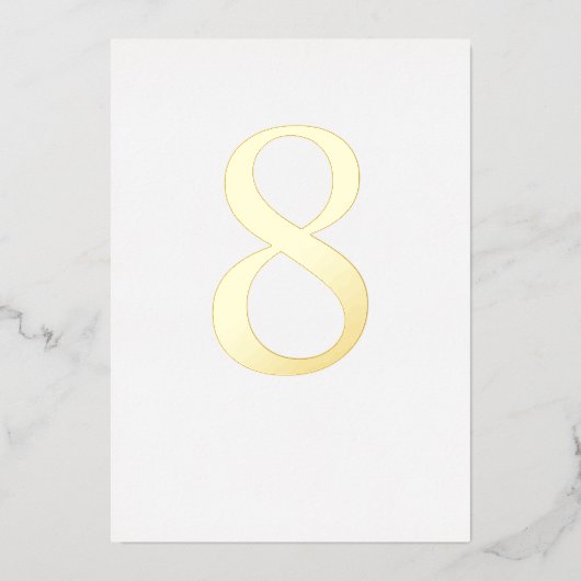 Gold Foil Wedstrijd-tabelnummer Aangepaste kleur Folie Uitnodiging (Voorkant)