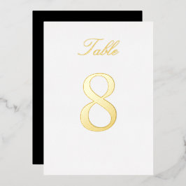 Gold Foil Wedstrijd-tabelnummer Aangepaste kleur Folie Uitnodiging