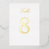 Gold Foil Wedstrijd-tabelnummer Aangepaste kleur Folie Uitnodiging (Voorkant)