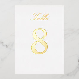Gold Foil Wedstrijd-tabelnummer Aangepaste kleur Folie Uitnodiging