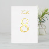 Gold Foil Wedstrijd-tabelnummer Aangepaste kleur Folie Uitnodiging (Staand Voorkant)
