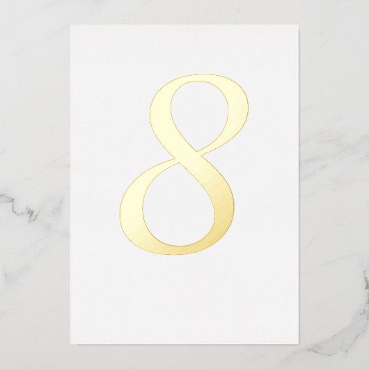 Gold Foil Wedstrijd-tabelnummer Aangepaste kleur Folie Uitnodiging (Voorkant)