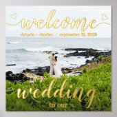 Gold Foil Welkom bij onze bruiloft Uw foto Folie Afdrukken (Voorkant)