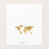 Gold Foil Wereldkaart Bestemming Reisplaatskaart Visitekaartje (Buitenkant ongevouwen)