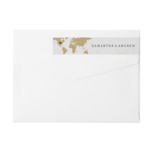 Gold Foil Wereldkaart Destination Wedding