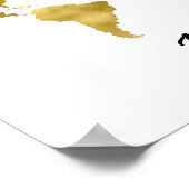 Gold Foil Wereldkaart met hartenparen Poster (Hoek)