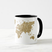 Gold Foil Wereldkaart met verwisselbare harten Mok (Voorkant rechts)