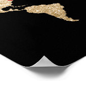 Gold Foil Wereldkaart met verwisselbare harten Poster (Hoek)