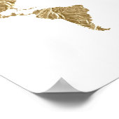 Gold Foil Wereldkaart met verwisselbare harten Poster (Hoek)