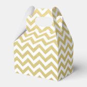 Gold Foil White Chevron Pattern Bedankdoosjes (Achterkant)
