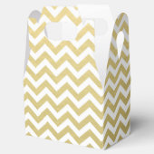 Gold Foil White Chevron Pattern Bedankdoosjes (Geopend)