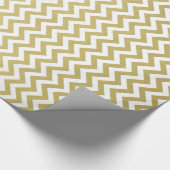 Gold Foil White Chevron Pattern Cadeaupapier (Hoek)
