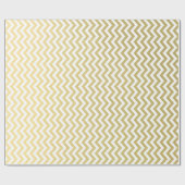 Gold Foil White Chevron Pattern Cadeaupapier (Vlak)