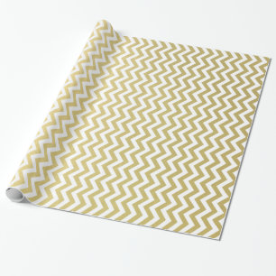 Gold Foil White Chevron Pattern Cadeaupapier