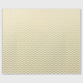 Gold Foil White Chevron Pattern Cadeaupapier (Vlak)