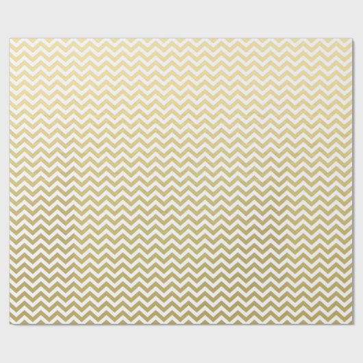 Gold Foil White Chevron Pattern Cadeaupapier (Vlak)