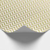 Gold Foil White Chevron Pattern Cadeaupapier (Hoek)