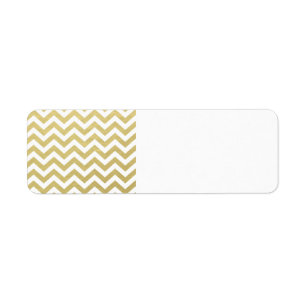 Gold Foil White Chevron Pattern Etiket