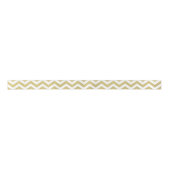 Gold Foil White Chevron Pattern Satijnen Lint (Voorkant)