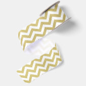 Gold Foil White Chevron Pattern Satijnen Lint (Achterkant)