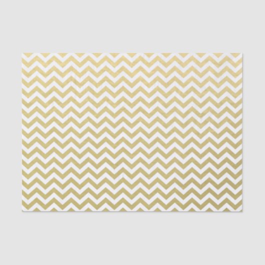 Gold Foil White Chevron Pattern Tissuepapier (Voorkant)