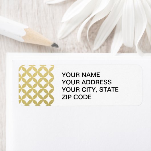 Gold Foil White Diamond Cirtern Pattern Etiket (Insitu)