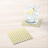 Gold Foil White Diamond Cirtern Pattern Kartonnen Onderzetters (Insitu)