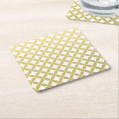 Gold Foil White Diamond Cirtern Pattern Kartonnen Onderzetters (Schuin)