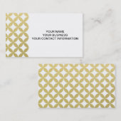 Gold Foil White Diamond Cirtern Pattern Visitekaartje (Voorkant / Achterkant)