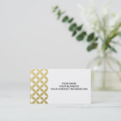 Gold Foil White Diamond Cirtern Pattern Visitekaartje (Staand voorkant)
